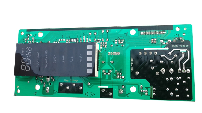 Microwave Printed Circuit Board With Electronic Parts
